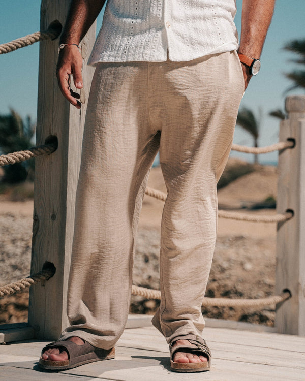 Linen beige pant - 3knits